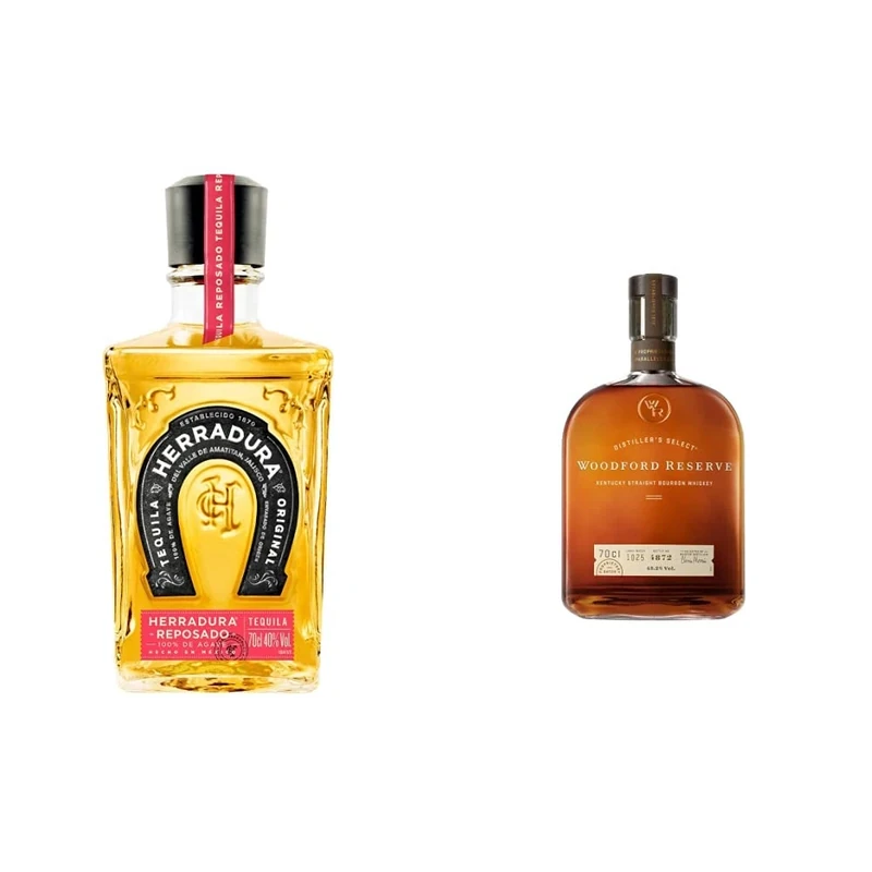 Herradura Reposado Tequila, 70 cl & Woodford Reserve Bourbon Whiskey, 70cl