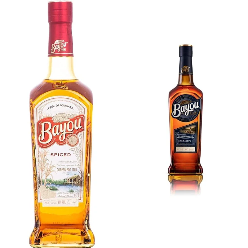 Bayou Spiced Rum, Made in Louisiana, Handcrafted, Pot-distilled and Gluten Free, 40% ABV, 70 cl & Reserve Rum, Made in Louisiana, Handcrafted, Pot-distilled and Gluten Free, 40% ABV, 70 cl