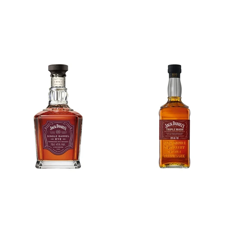 Jack Daniel's Single Barrel Rye Whiskey, 70cl & 's Triple Mash Blended Whiskey, 70 cl