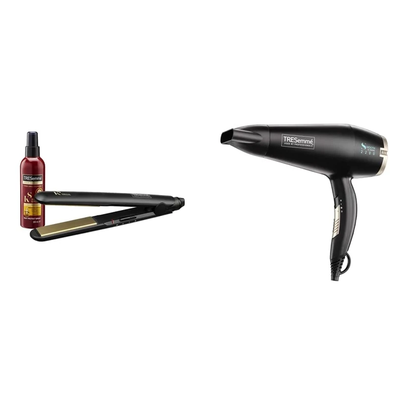 TRESemme Keratin Smooth Control Number 230 Straightener, black and TRESemme Smooth & Shine Power 2200W Hair Dryer, Ionic , lightweight, powerful, fast drying
