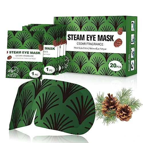 ProCIV Steam Warming Eye Mask 20 Packs - Self Heating Space Mask for Dry Eyes, Fatigue & Dark Circles (Cedar)