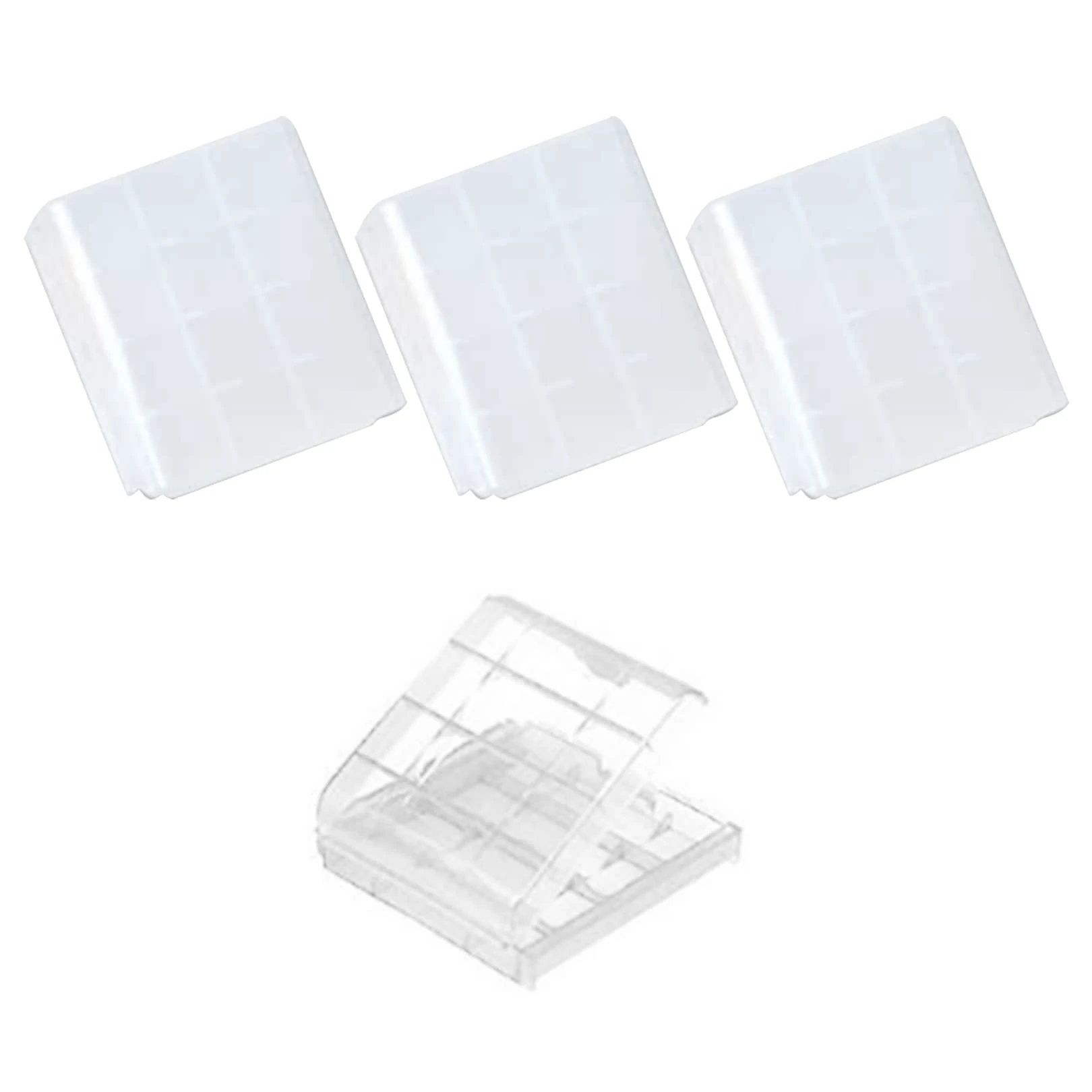 3Pcs AA/AAA Cell Battery Storage Case Holder Box,Clear Plastic Cell Battery Storage Case Holder Box,Battery Case Hard Plastic Batteries Storage Boxes for AA AAA Batteries and Rechargeable Batteries