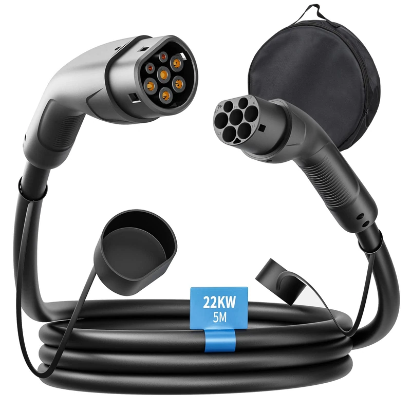 Rosaking Type 2 EV Charging Cable - 22kW 3-Phase 5m