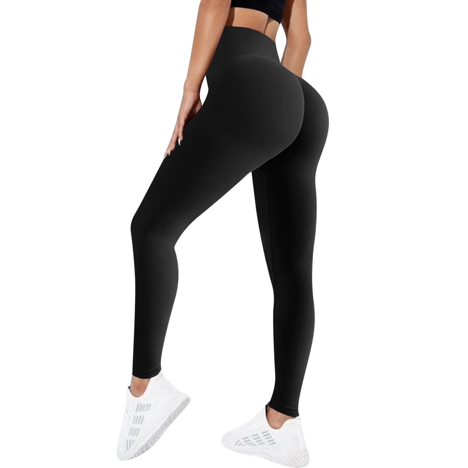 NIBESSER Gym Leggings for Women Soft High Waisted Leggings Tummy Control Booty Leggings Butt Lifting Sports Workout Running Exercise Yoga Pants Black