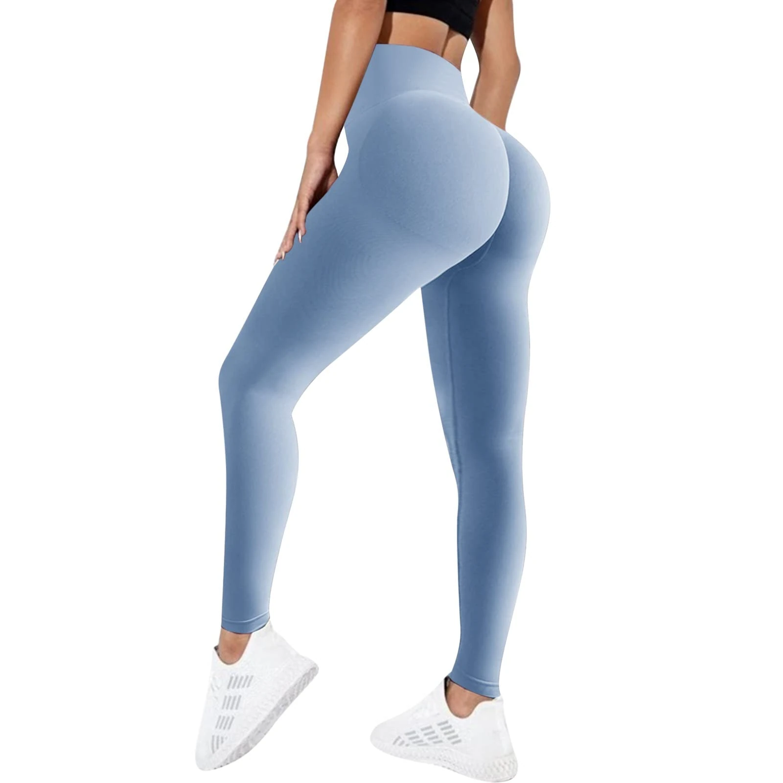 NIBESSER Women's Gym Leggings High Waisted Tummy Control Butt Lifting Sports Workout Running Exercise Yoga Pants Blue M