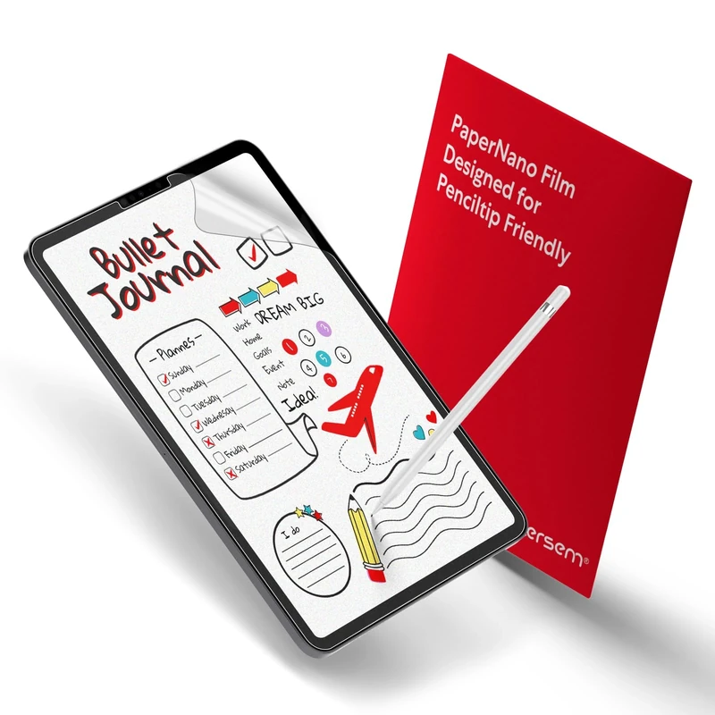 BERSEM 2-Pack Paper Screen Protector Compatible with iPad Pro 12.9 (2022 & 2021 & 2020 & 2018 Models) Anti-Glare, Write as Paper, Matte PET Film with Easy Installation Kit