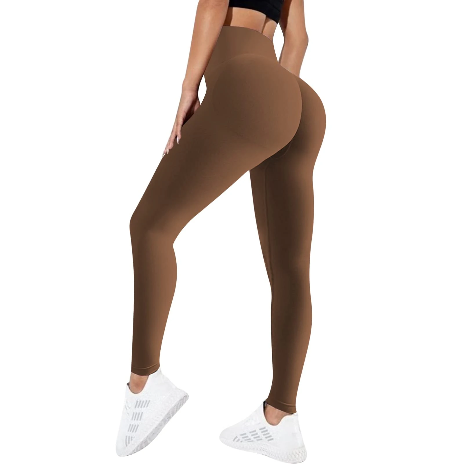 NIBESSER Women's Brown Leggings, High Waisted, Tummy Control, Butt Lifting, Sports, Running, Yoga, S, M, L, XL