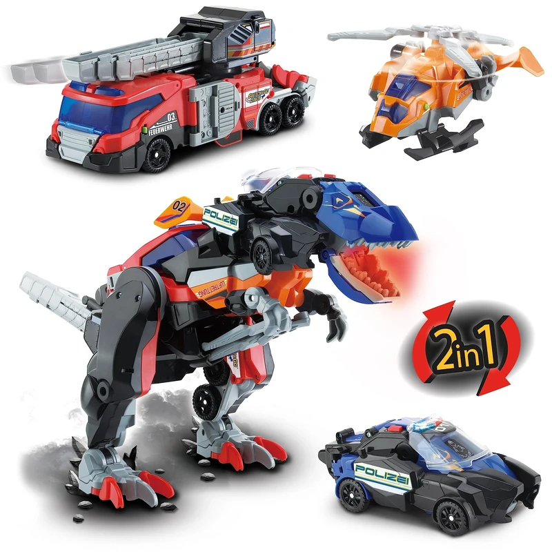 Vtech Switch and Go Dinos 3-in-1 Super T-Rex - Dino Car Transformer - 2-in-1 Toy with Dino Voice, Sound and Light Effects - For Children 3-8 Years