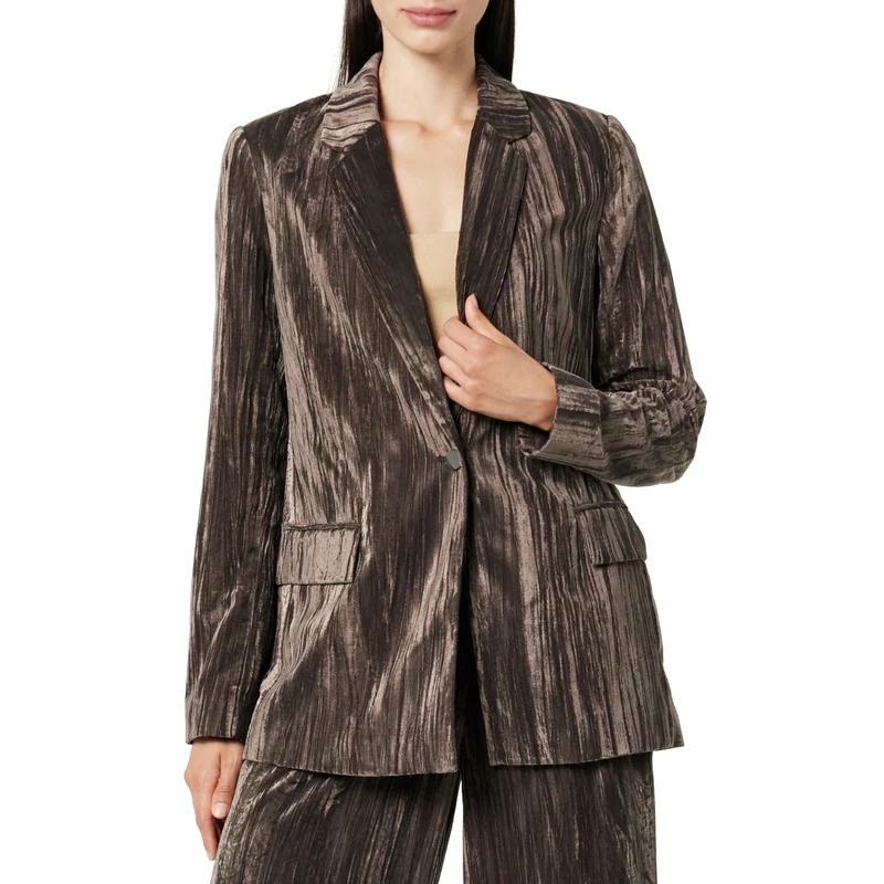 The Drop Women's Blake Long Blazer, Java Velvet, M