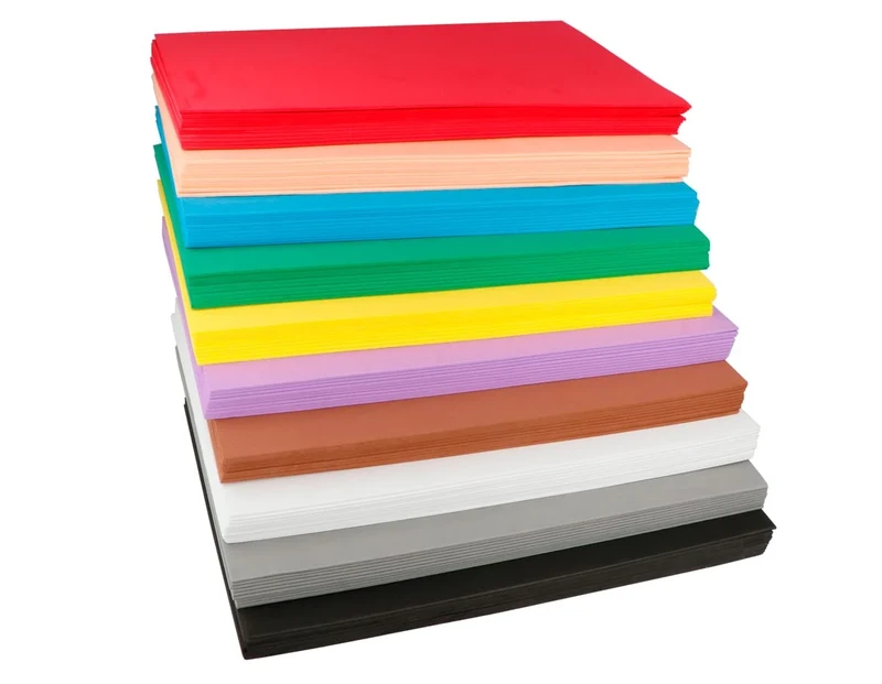 INNSPIRO Maxi School Pack 100 Sheets EVA Rubber Assortment 10 Colors 20x30cm.x2mm, 0 - Image 1
