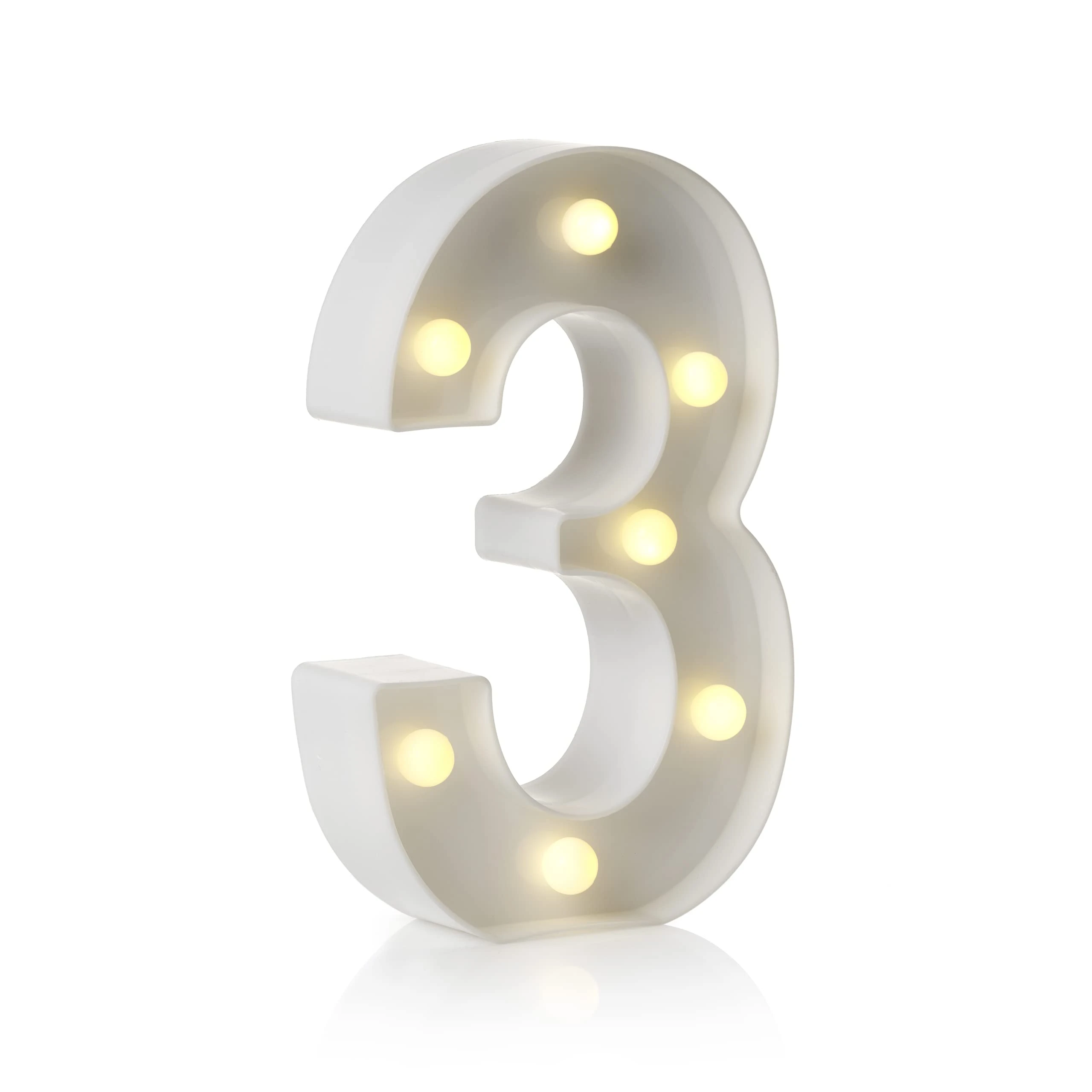 Auraglow LED Alphabet Letter & Number Light Sign Decorations, Lamp for Home Birthday Party Event, Night Lights, Battery Powered Letters And Numbers With Four Hour Timer (3)