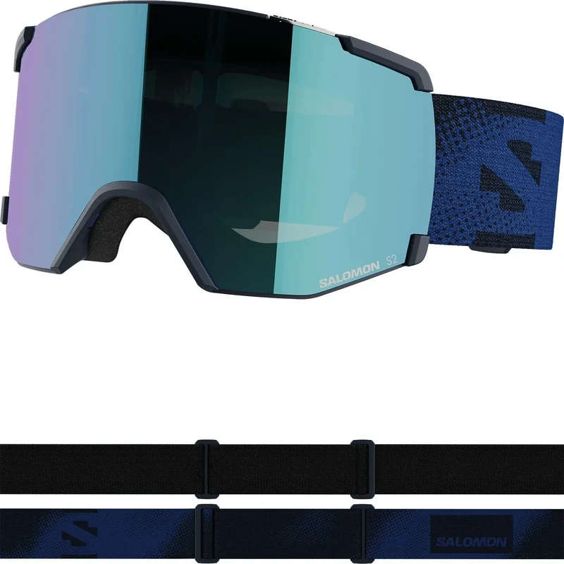 Salomon S/view Unisex Goggles Ski Snowboarding, Extended field of vision, Visual acuity & glare reduction, and No more fogging, Blue, One Size