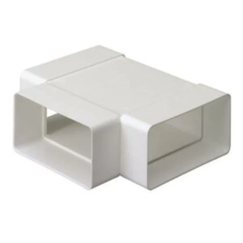 Brookvent Flat Rigid PVC Duct - 100mm Horizontal T-Piece (Box of 28)