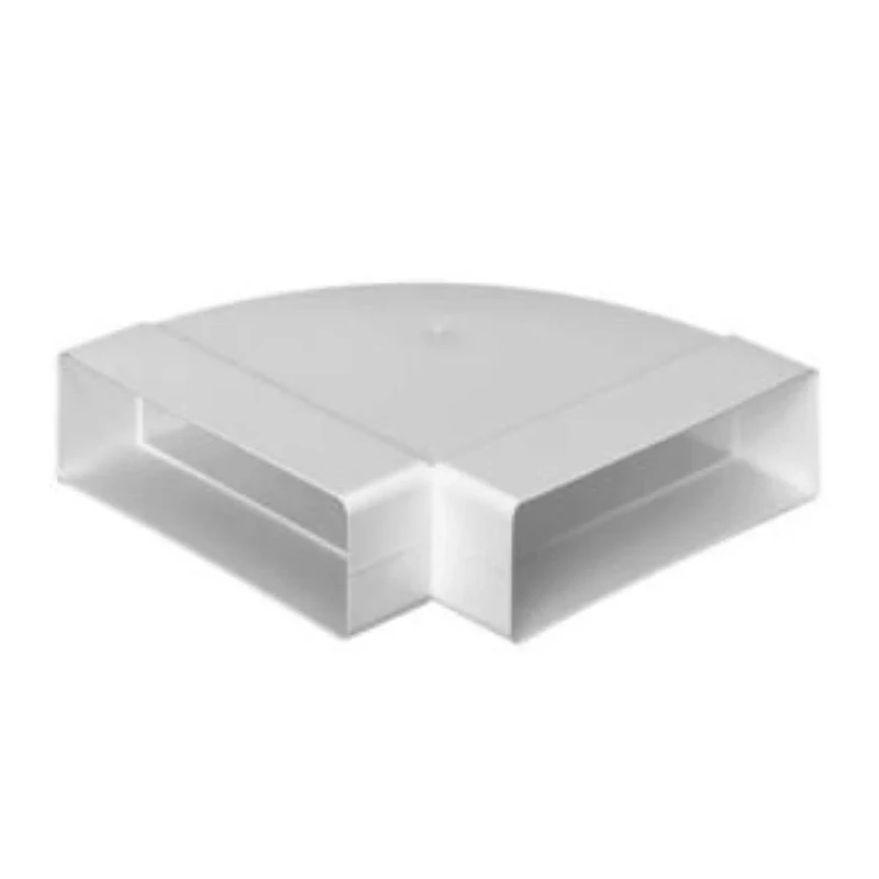 Brookvent Flat Rigid PVC Duct - 204x60mm Horizontal 90 Degree Bend (Box of 6)