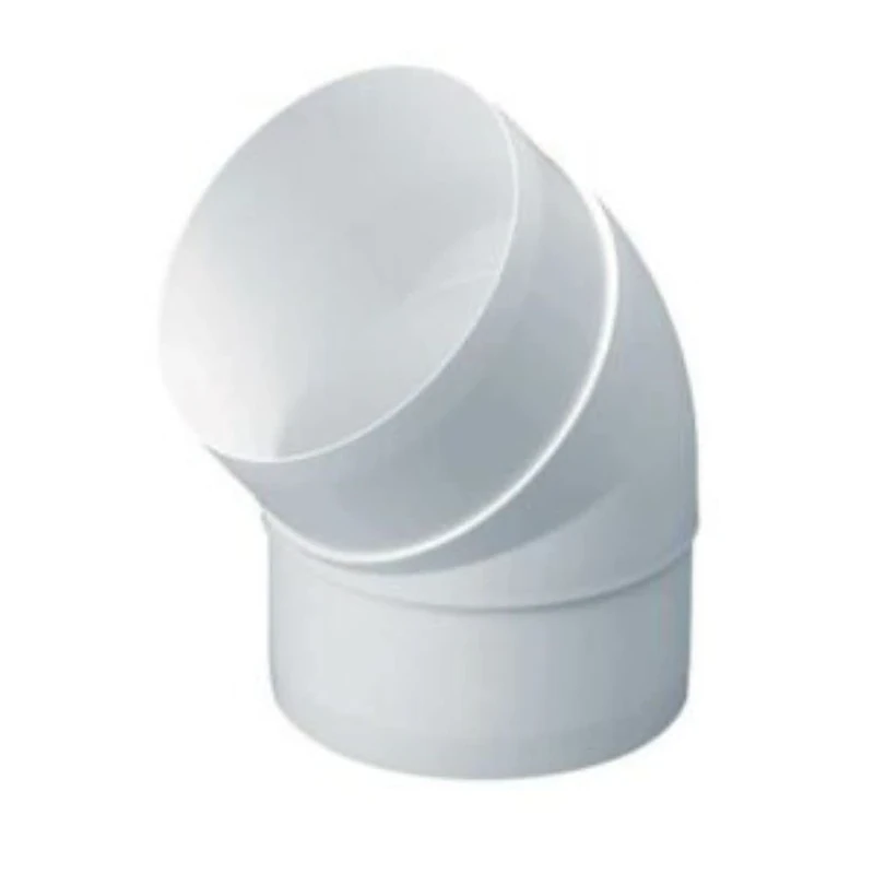 Brookvent Round Rigid PVC Duct - 150mm Horizontal 45 Degree Bend (Box of 24)