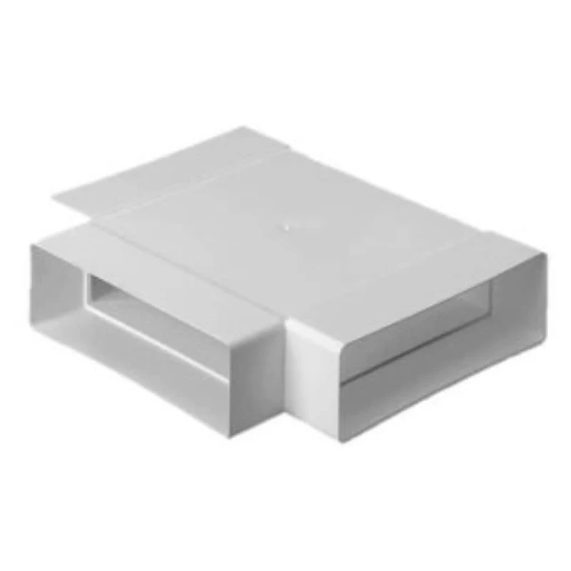 Brookvent Flat Rigid PVC Duct - 204x60mm Horizontal T-Piece (Box of 16)