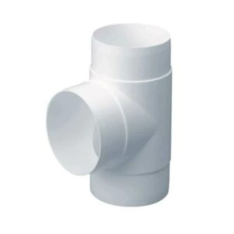 Brookvent Round Rigid PVC Duct - 125mm Horizontal T-Piece (Box of 16)