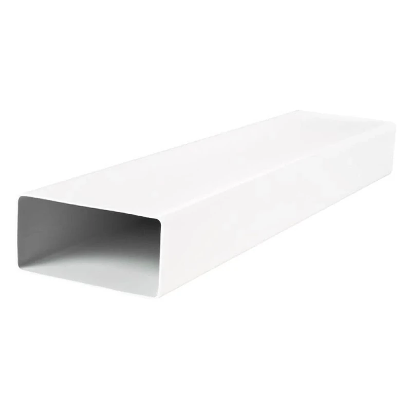 Brookvent Flat Rigid PVC Duct - 204x60mm Straight 1m Duct (Box of 10)