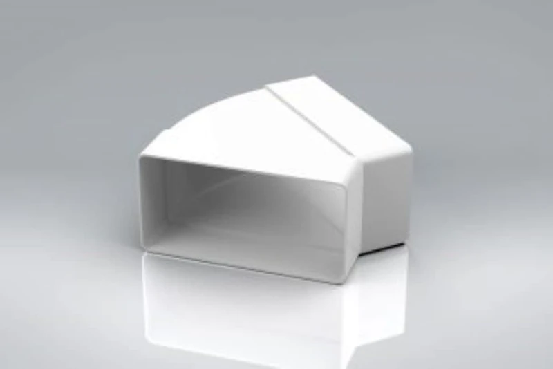 Brookvent Flat Rigid PVC Duct - 100mm Horizontal 45 Degree Bend (Box of 80)