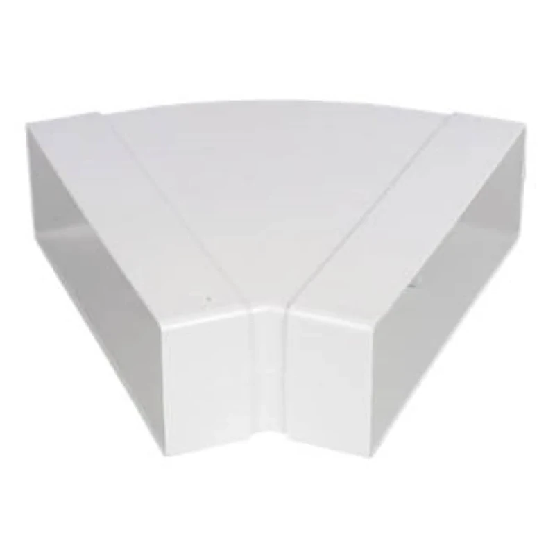 Brookvent Flat Rigid PVC Duct - 204x60mm Horizontal 45 Degree Bend (Box of 10)