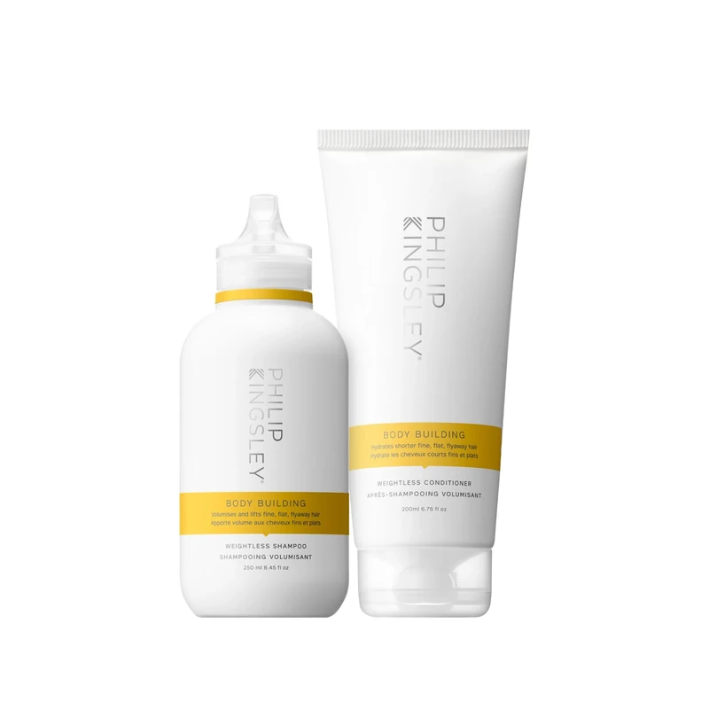 Philip Kingsley | Body-Building Volumising Shampoo and Conditioner Duo Set | Hydrate, Thicken, Volumise Hair | Lifts and Adds Shine | 250ml and 200ml
