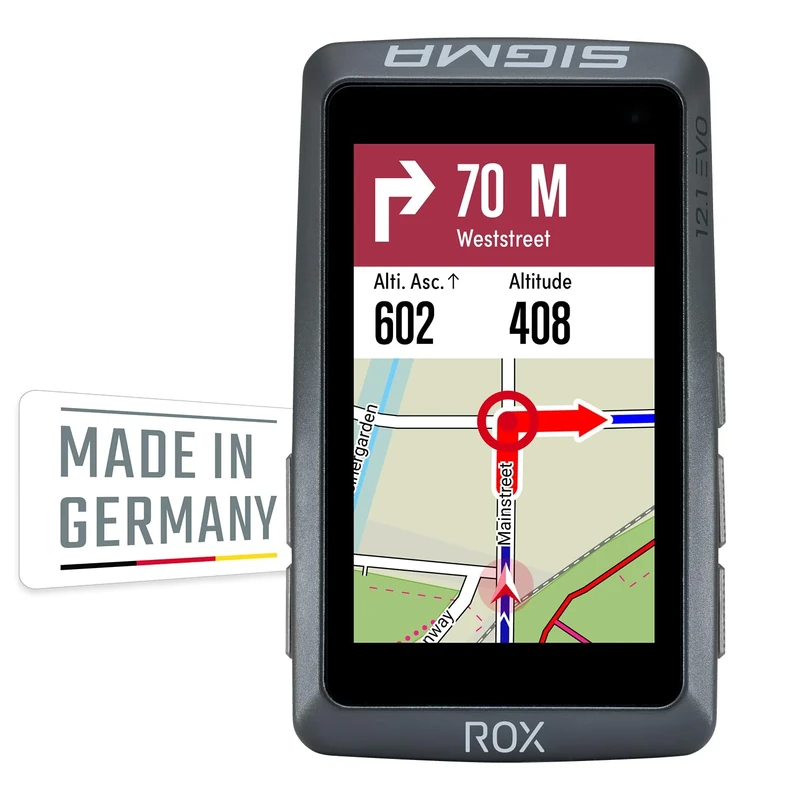 Sigma ROX 12.1 EVO Basic Set - Night Grey Bicycle Navigation Bike Europe Bluetooth, GPS, GLONASS