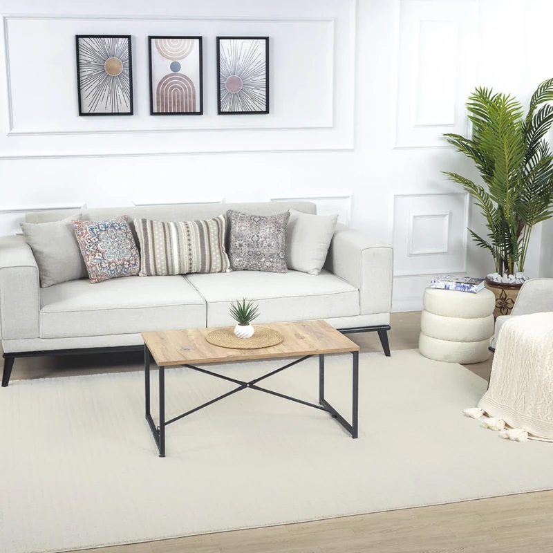 Livabliss Zadar Abstract Rug - Area Rugs Living Room 200x275 cm, Dining Room, Lounge, Kitchen, Bedroom - Modern Marble Large Rug, Soft Luxurious Easy Care Medium Pile, Cream