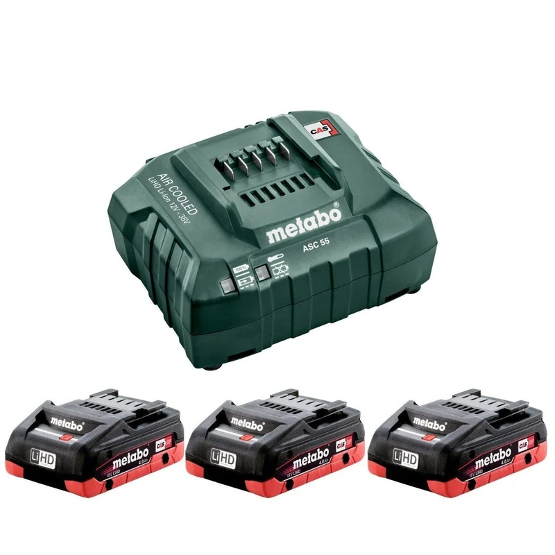 Metabo 685132380 18v Basic Set inc 3x 4.0Ah LiHD Batteries & ASC 55 Charger