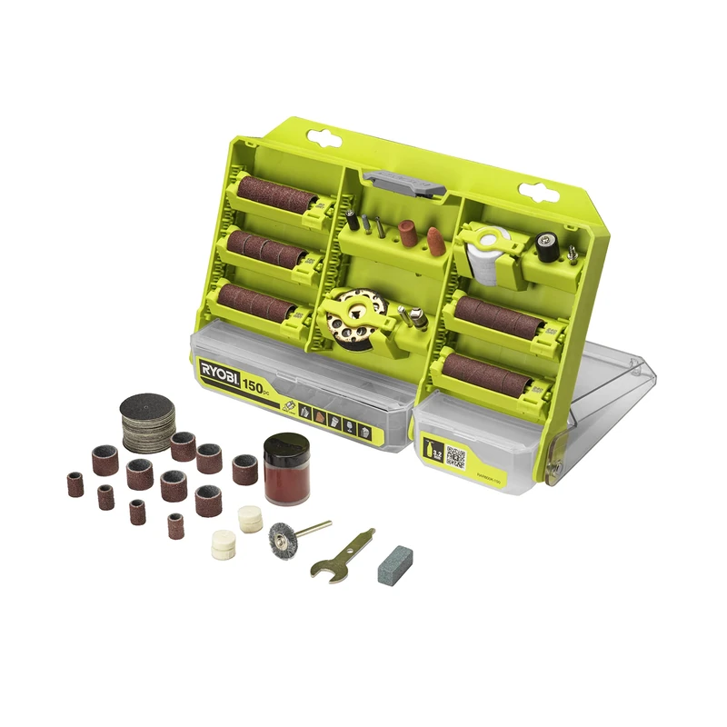 Ryobi RAR800K-150 150PC Twist Lock All-Purpose Rotary Accy Kit (150 Piece)