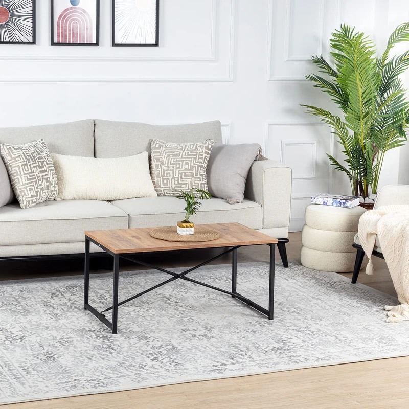 Livabliss Marrakech Vintage Rug - Area Rugs for Living Room 140x200 cm, Bedroom - Scandi Neutral Rugs, Traditional Patterned Boho Style, Natural Easy Care Pile - Large Rug, Neutral Grey and Cream