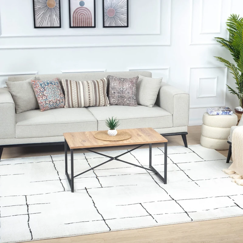 Livabliss Kalix Abstract -Living Room 200x275 cm, Dining Room, Lounge, Kitchen, Bedroom - Modern Marble, Soft Luxurious Easy Care Medium Pile Large, Grey, Black and Cream