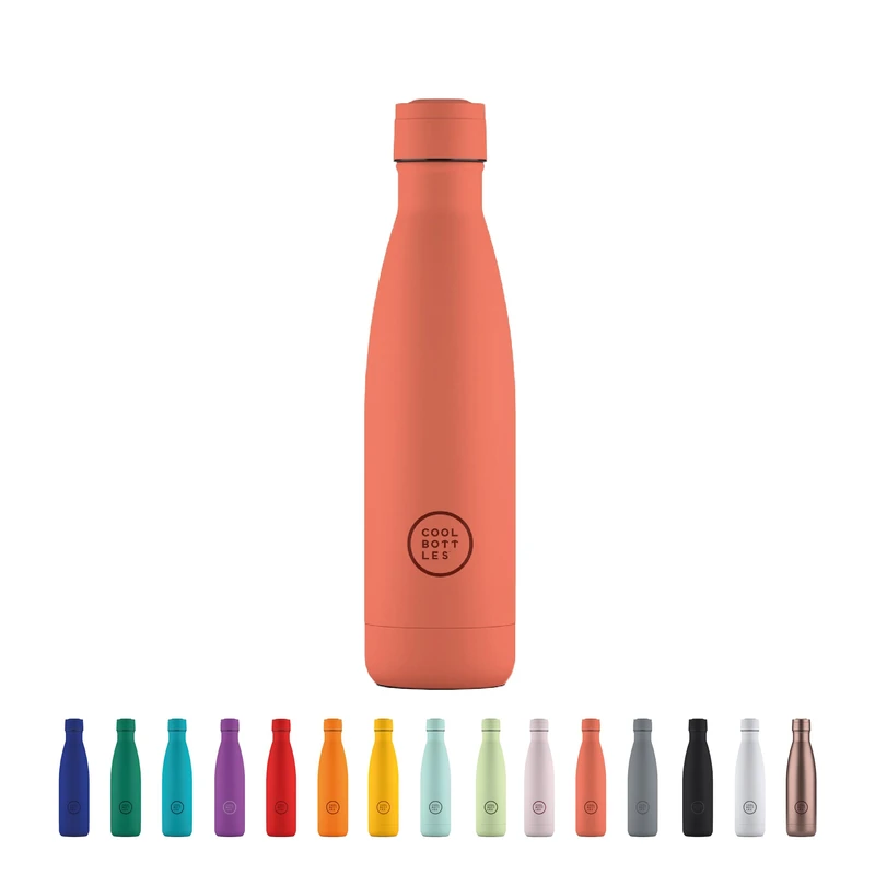 Cool Bottles - Stainless Steel Water Bottle – 500 ml – Coral Cake – 26.5 x 7 cm – Airtight Thermal Bottle – Cold Drinks 36 H and Hot 18 H – Triple-Cool Technology – BPA Free
