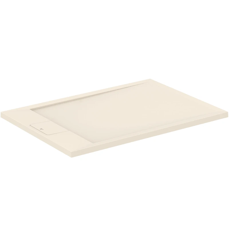 Ideal Standard - Ultra Flat S i.Life, Rectangular Shower Tray 100x70 in Resin, Short Side Drain Waste, Stone Effect matt Finish, Sand