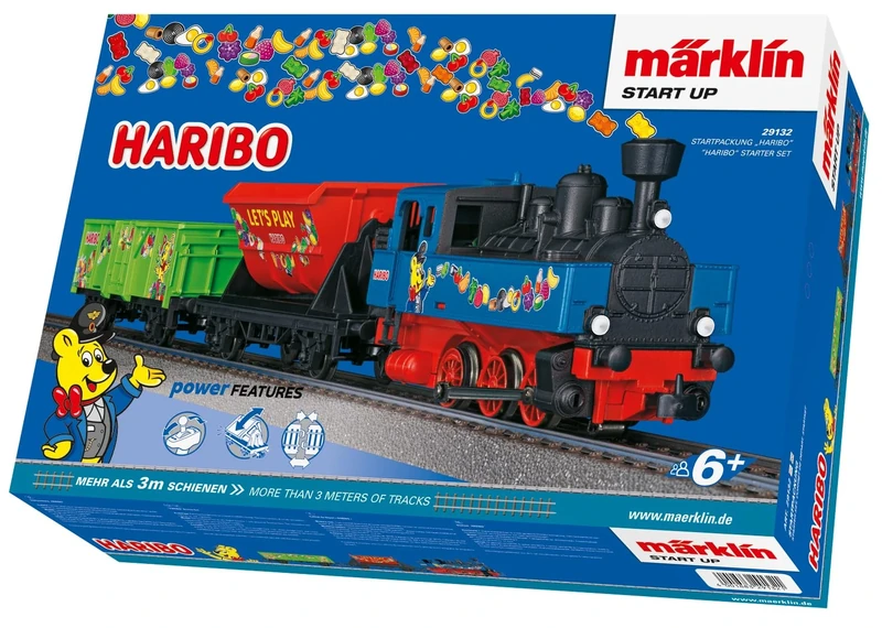 Märklin 29132 Start Up - Haribo Starter Pack - Model Train Set, Detailed Locomotive with Wagons - Child-Friendly, Playset - Haribo Theme - 6+ Years - Track H0