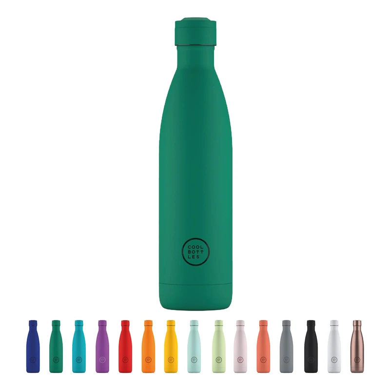 Cool Bottles - Stainless Steel Water Bottle - 750 ml - Vivid Quetzal - 30.5 x 8 cm - Thermal Cold Drinks 36 Hours and Hot Drinks 18 Hours - Triple-Cool Technology - BPA Free