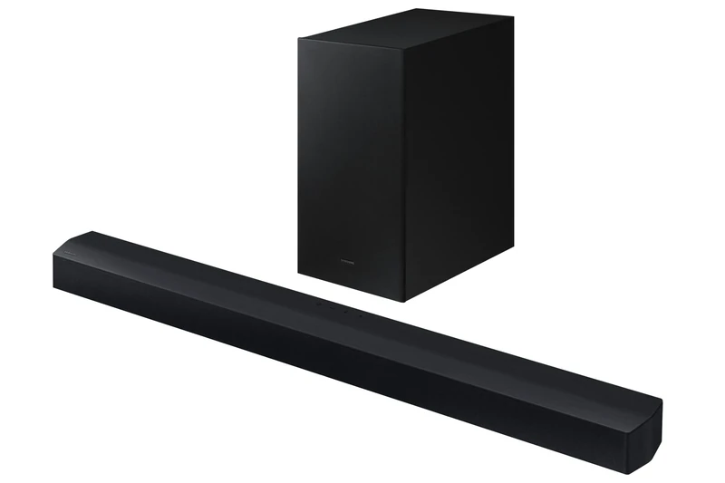 Samsung C450 2.1ch 300W Soundbar Speaker (2023) - Bluetooth Soundbar with 4 Speakers, Bass Boost 6.5" Subwoofer, 3D Wireless Surround Sound, Smart Game Mode, Adaptive Audio & Wall Mount Kit Included