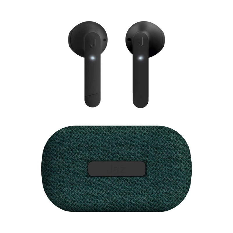 JAZ SBS auricolari TWS Chanè con basetta di ricarica in tessuto, cuffie true wireless con microfono HD, auricolari wireless con cancellazione del rumore ENC, cavo di ricarica USB-C incluso - Image 1