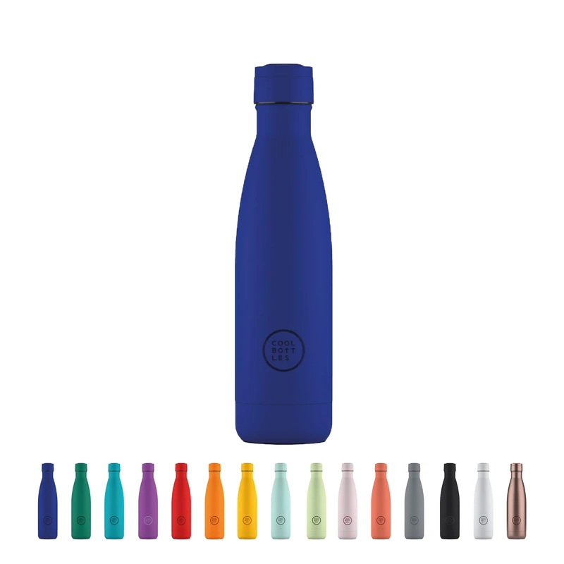 Cool Bottles - Stainless Steel Water Bottle - 500 ml - Vivid Blue - 26.5 x 7 cm - Thermal Cold Drinks 36 Hours and Hot Drinks 18 Hours - Triple-Cool Technology - BPA Free