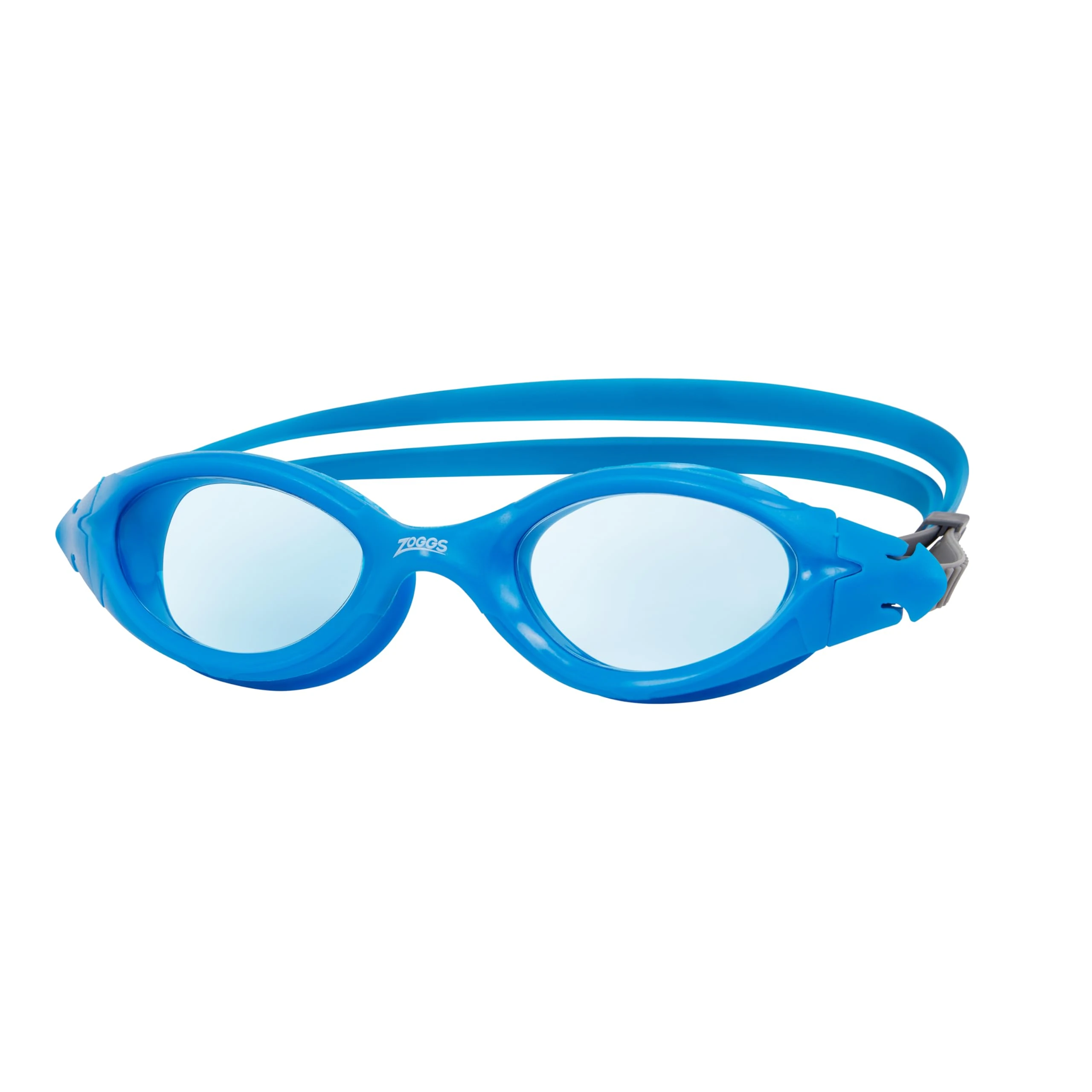 Zoggs Panorama Adult Swimming Goggles (Blue Lens, Blue) for Men and Women, Soft Anti-Leak Seal, Anti-Fog, UV Protection, Quick Adjust Strap, 180 Degree Clear Vision Swim Goggles