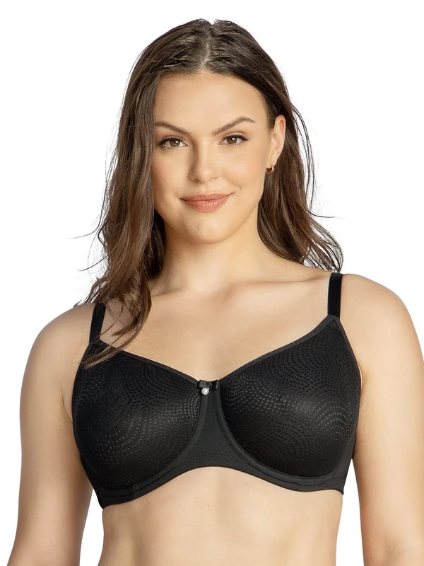 Parfait Pearl P60921 Women's Non-Padded Seamless Minimizer Full Busted Bra-Black-42C