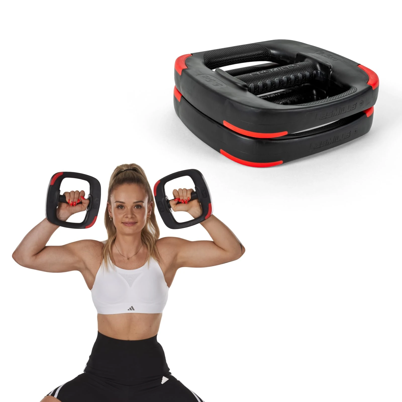 Les Mills™ Dual Purpose Ergonomic Exercise Weight Plates for Total Body Workouts, 5.5lbs