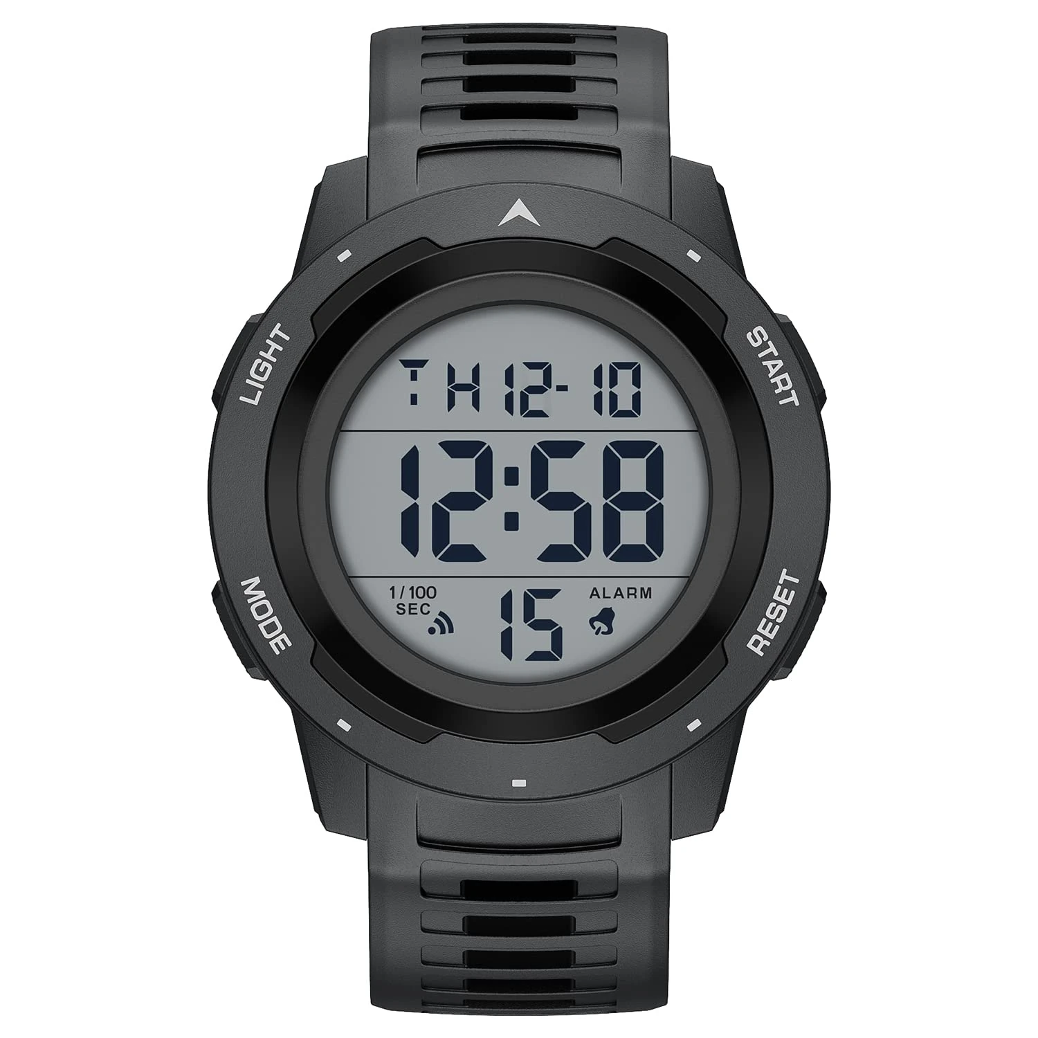 GOLDEN HOUR Mens Waterproof Digital Sport Watches Wide Screen Easy Read Display Military Style with Rubber Strap