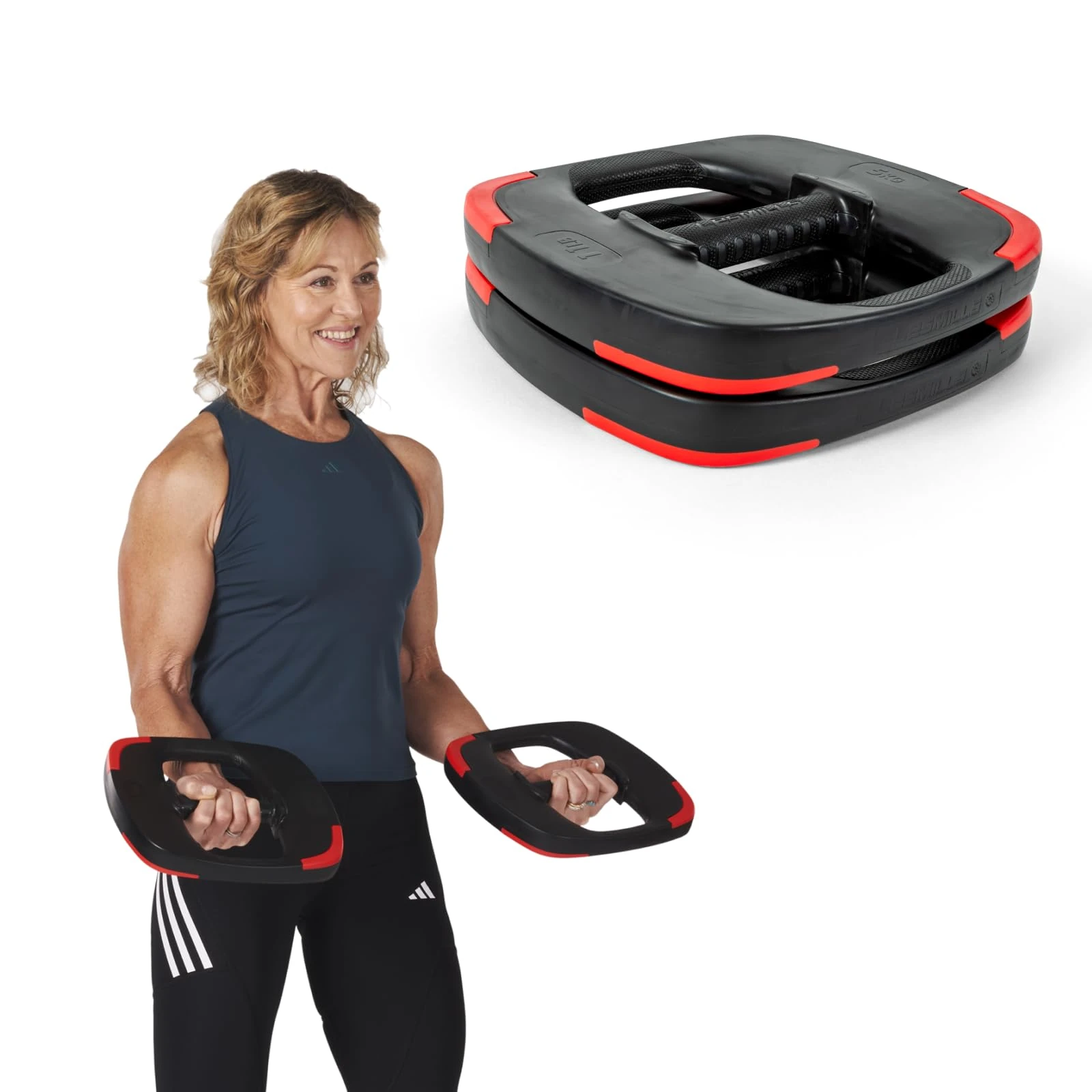 Les Mills™ Dual Purpose Ergonomic Exercise Weight Plates for Total Body Workouts, 11lbs