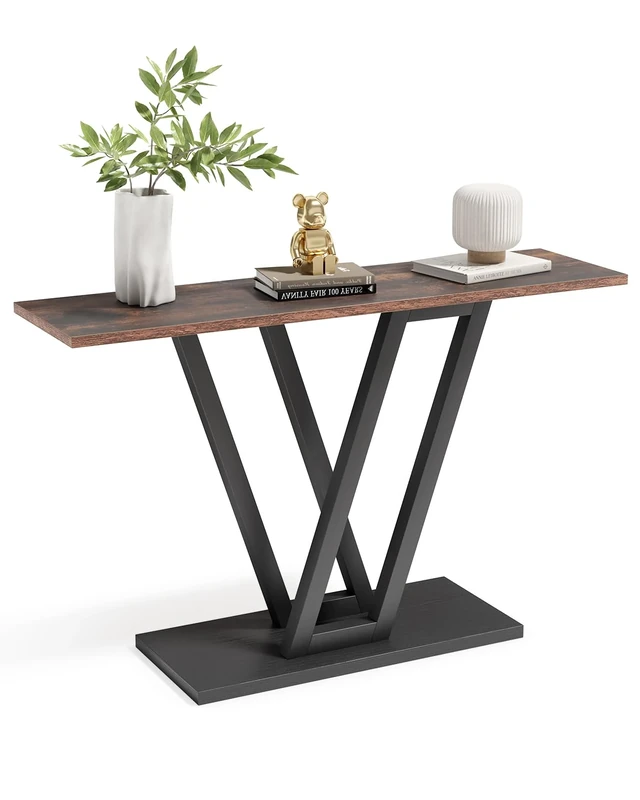 LITTLE TREE Console Table Hallway Table for Entryway 43 Inch Sofa Table Entryway Tables for Living Room, Rustic Brown