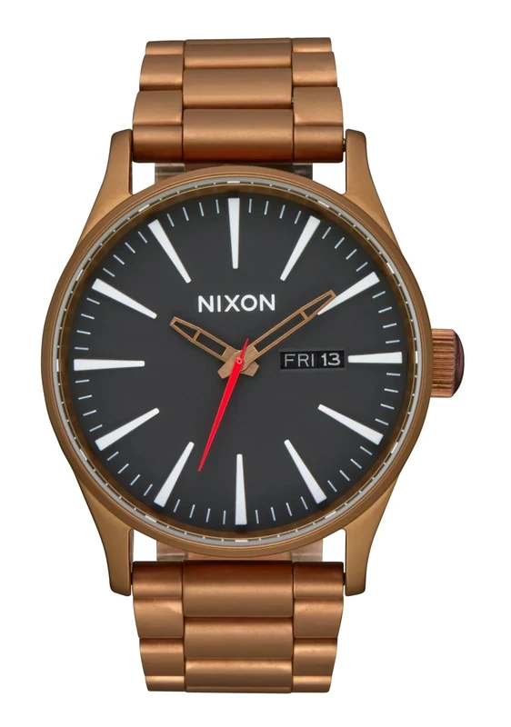 Nixon Unisex Adult Analogue Quartz Watch with Stainless Steel Strap A356-5145-00, Bronze Black, Bracelet