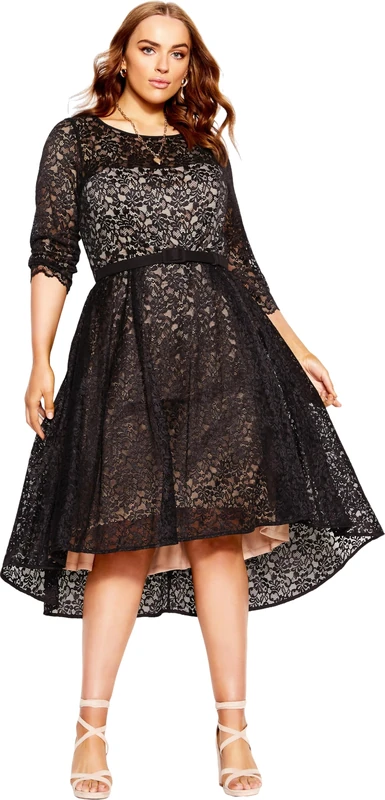 CITY CHIC Plus Size Dress LACE Lover FF, in Black, Size, 18 - Image 1