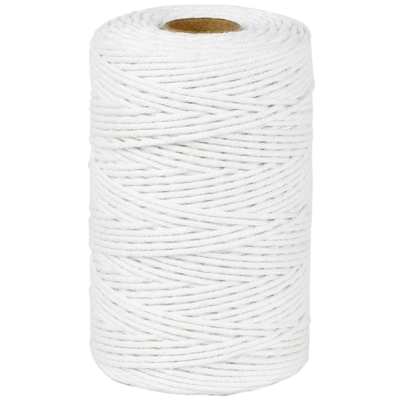 PerkHomy 152 M / 500 Feet Cotton Butchers Twine String 2mm for Cooking, Food Safe Crafts, Bakers Kitchen, Butcher Meat, Turkey, Sausage, Roasting, Gift Wrapping, Gardening, Crocheting & Knitting