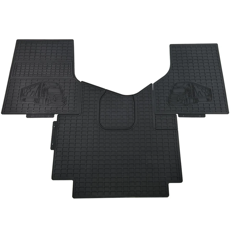 ASTAMOTOR 3 Piece Floor Mats MAT Liners Set Fit for Freightliner Cascadia New Generation 2018-2021, All Weather Protection, Black - Image 1