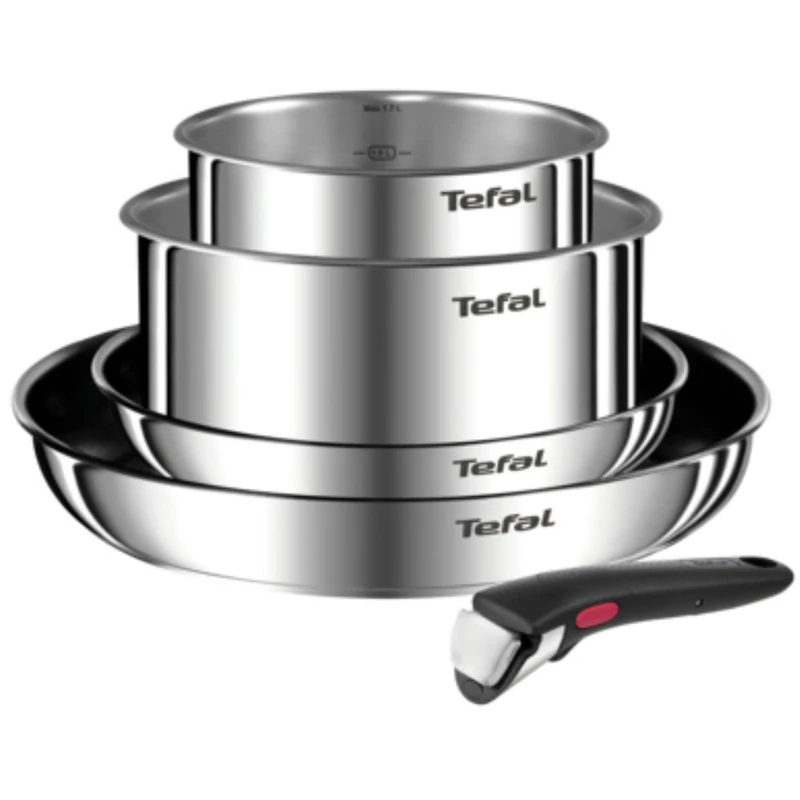 TEFAL L897S574 Ingenio Emotion 5-piece Set - Induction Compatible, Variety Pack, Silver