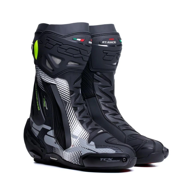 TCX Men's Rt-Race Pro Air Motorcycle Boot, Black White Grey, 14.5 UK